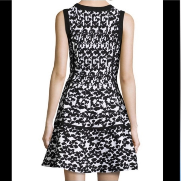 Kate Spade Black and White Floral Jacquard Fit and Flare Dress, Size XXL - Picture 2 of 6
